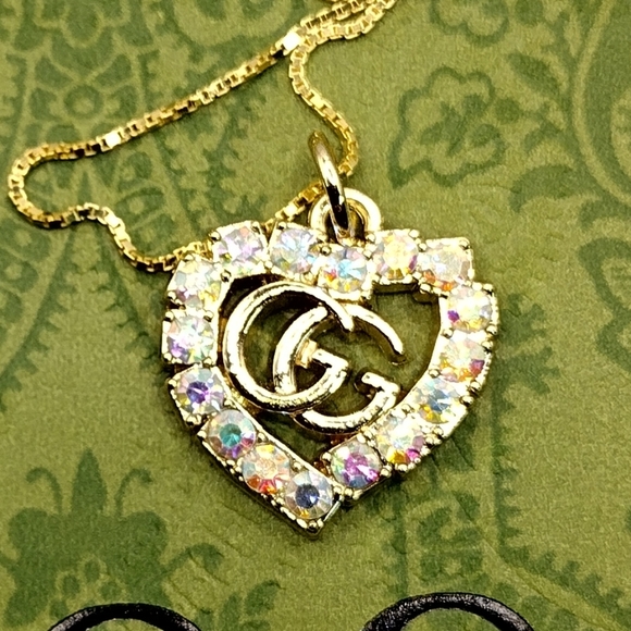 Gucci AB Goldtone Heart Zipper Pull w/ .925 Chain - Picture 4 of 8